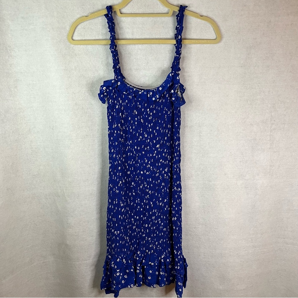 Anthropology Faithful The Brand Del Mar Mini Dress Blue Floral NWOT Small - Picture 8 of 8